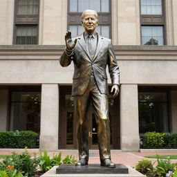 joe biden statue outside of the nickelodeon hotel