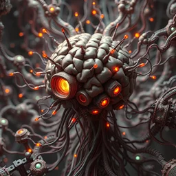 fractal electronics, central artificial brain, 8 k, lowbrow in the style of greg simkins and raphael and alexander jansson, smooth render, artstation,
