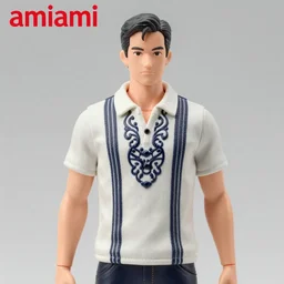 still figurine of hitman wearing an elegant summer blouse, official store photo, commercial photo, studio lighting, featured on amiami, 8 k, 8 5 mm, f. 1 4, beautiful composition