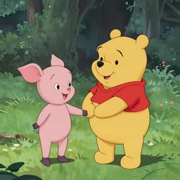 Anime winnie the pooh and piglet