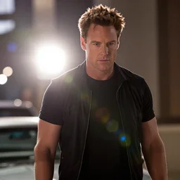 the fast and furious, conan o'brien in the fast and furious as brian o'connor movie still, cinematic lighting, ray tracing, octane render, long lens, shallow depth of field, bokeh, anamorphic lens flare, 8 k, hyper detailed, 3 5 mm film grain - w 7 0 4
