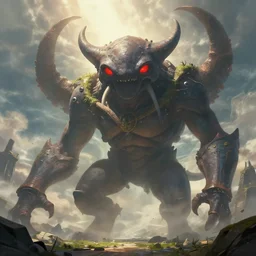 beautiful digital fantasy illustration of a giant Ohmu, masterpiece, very very very aesthetic