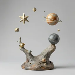 A beautiful sculpture. stars and planets by Sandra Chevrier and bastien, intuitive
