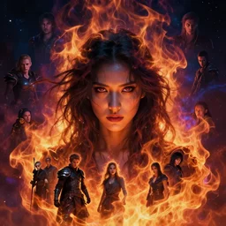 a beautiful portrait of a cilestial women engulfed in deep colourful flames with an intense look on her face by Greg Rutkowski, Sung Choi, Mitchell Mohrhauser, Maciej Kuciara, Johnson Ting, Maxim Verehin, Peter Konig, Bloodborne , 8k photorealistic, cinematic lighting, HD, high details, atmospheric , trending on artstation