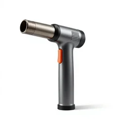 elegant blowtorch, photorealistic, isolated on a pure white background, centered, entire object in frame, sharp focus, soft studio lighting