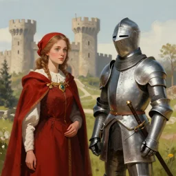 provenance digital art lady and knight in a castle