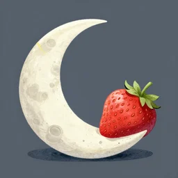 the moon shaped like a strawberry with a strawberry texture illustration by rolf armstrong