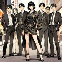 a full - body portrait of a young japanese woman in japanese street style clothing, standing in harajuku, confident pose, intricate, elegant, sharp focus, illustration, highly detailed, concept art, matte, trending on artstation, anime, art by james jean and artgerm and brian despain and alberto mielgo, greg rutkowski, wlop, ilya kuvshinov, strong strokes