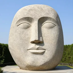 A big stone shape like human face , rule of third, golden ratio