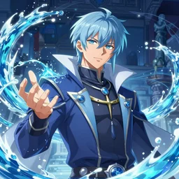 beautiful male sorcerer with water and ice magic, attarctive pretty face, anime key visual, highly detailed, sharp focus, concept art, league of legends, style by shumolly and monable and artgerm and greg rutkowski and jo chen and pilyeon and ruan jia