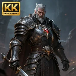 a demonic warrior in heavy armor as the lich king, art by greg rutkowski gaston bussiere fantasy soft hair trending on artstation deviantart book cover art concept art key art dramatic volumetric lighting, 4 k, award winning