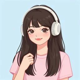 lofi studying girl, portrait, digital art