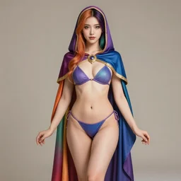 studio portrait of neutral good rainbow colorful female cleric bard healer as absurdly beautiful, elegant, young skinny thickgravure idol, an ultrafine hyperdetailed illustration by kim jung gi, intricate linework, detailed faced, sharp focus, bright colors, octopath traveler, final fantasy, unreal engine 5 highly rendered, global illumination, radiant light, detailed and intricate environment