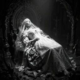 the corpse of a norwegian bride. radiant light, detailed and intricate environment, digital art, trending on art station kvlt by peder balke by peder balke by guido crepax by norman bluhm mystic high contrast monochromatic noir