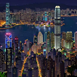 axonomotetric view of a pixelart RPG vast Hong Kong at night very detailed citycape