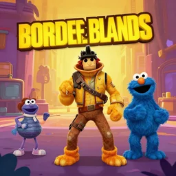 screenshot of borderlands and sesame street crossover game