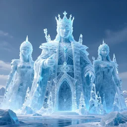 Kingdom made of ice, digital art, 4K
