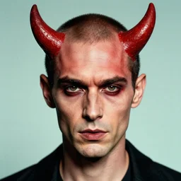 a devil, close - up portrait photo by david lachapelle, masterpiece, trending on flickr