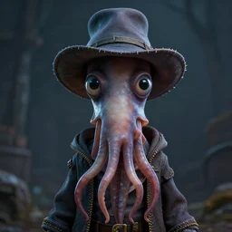 hyperrealistic dslr film still of early cuyler squidbillies anthropomorphic squid with hat, stunning 8 k octane comprehensive 3 d render, inspired by istvan sandorfi & greg rutkowski & unreal engine, perfect symmetry, dim volumetric cinematic lighting, extremely hyper - detailed, extremely lifelike attributes & lifelike texture, intricate, masterpiece, artstation, stunning