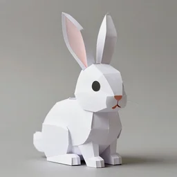 rabbit paper toy, photorealistic, hd, trending on artstation