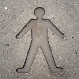 puddles in the shape of a man