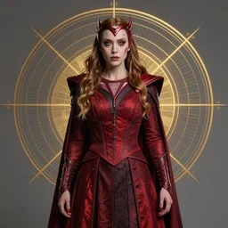 elizabet olsen in a [ tenaciously witch - like corrupted dismal ]!! scarlet witch outfit with [ dark red ]! undertones concept art trending on artstation artstation hd cgsociety concept art artstation concept art zbrush concept art cgsociety contest winner 3 2 k quality 5 d 4 d 3 d zbrush symmetry! golden ratio! centered