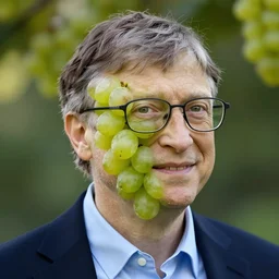 bill gates face fused grape! cluster, ef 8 5 mm f 1. 8 usm, bionic scifi alexandre ferra, hyper detailed, digital art, trending in artstation, cinematic lighting, smooth render, unreal engine 5 rendered, octane rendered