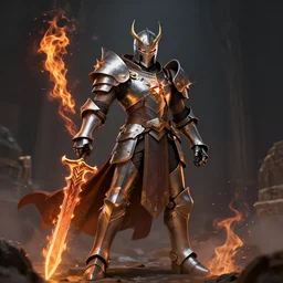 hell knight with flaming sword