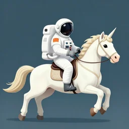 astronaut riding a unicorn by nicolas delort