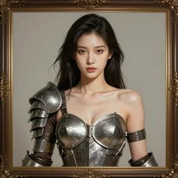a professional photographic portrait of a beautiful young female, partially clothed in battle armor, olive skin, long dark hair, beautiful bone structure, symmetrical facial features, intricate, elegant, digital painting, concept art, smooth, sharp focus, illustration, beautifully framed, from Metal Gear, by Ruan Jia and Mandy Jurgens and Artgerm and William-Adolphe Bouguerea