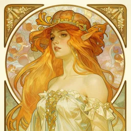 portrait of lux from league of legends, art by alphonse mucha and greg ruthkowski