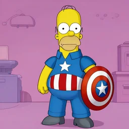 Homer Simpson as captain america