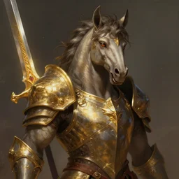 centaur centaur centaur chimera :: Paladin, fearsome, beautiful, DnD character art portrait, mythical creature, human male chest and head with horse body, plate armor, golden sword, matte fantasy painting, DeviantArt Artstation cgscosiety, by Jason Felix by Steve Argyle by Tyler Jacobson by Peter Mohrbacher, cinematic lighting, 8k.