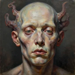 highly detailed and textured painting of a deformed anatomical face portrait, emotionally expressive, highly detailed impasto oil painting, soft light, 1 6 k, cinematic composition, cinematic lighting, sharp focus, masterpiece by adrian ghenie and jenny saville and ernst haeckel and h. r. giger alphone mucha, android jones,