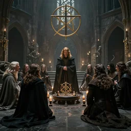 a scene from lord of the rings, masonic, occult ritual