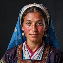 Portrait of countrywoman, beautiful face, vivid colors, sharp focus, digital art, Hyper-realistic, 4K, Unreal Engine, Highly Detailed, HD, Dramatic Lighting by Brom, trending on Artstation