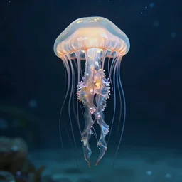 fairy fused with realistic jellyfish dressed