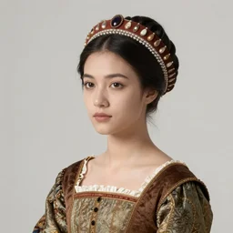 young woman in renaissance dress and renaissance headdress, photograph by sara moon
