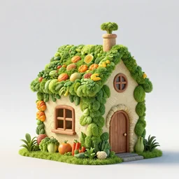 chapel building made of vegetables, 8 k, artstation, highdetailed