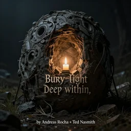 Bury the light deep within, by Andreas Rocha + Ted Nasmith, dark, cinematic lighting, masterpiece, highly detailed, 8k resolution, trending on art station
