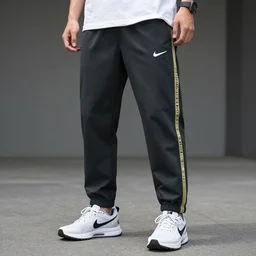 Medium shot of a character wearing Nike ACG+Acronym P31-DS Pants in the style of greg rutkowski
