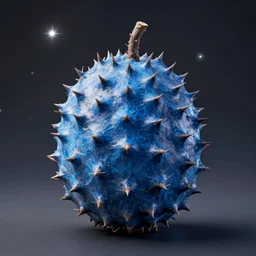exotic alien fruit from another galaxy, dof, blue and spiky, trending on artstation