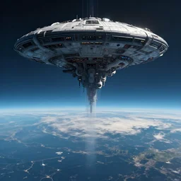 Alien Mothership, Descending to earth, 8k digital art, biopunk
