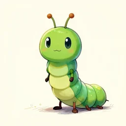 full body portrait of an anthropomorphic cartoon style caterpillar bug, drawn by genndy tartakovsky