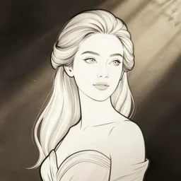 elegant lady, lineart, ligne claire