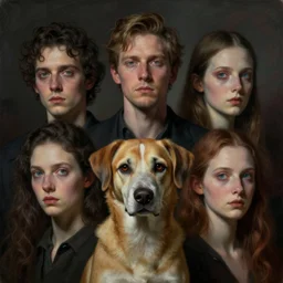 portrait, nightmare anomalies, dog by dariusz zawadzki, kenneth blom, mental alchemy, james jean, pablo amaringo, naudline pierre, contemporary art, hyper detailed