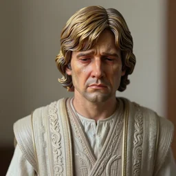 luke skywalker, portrait, natural lighting, insanely detailed and intricate, hypermaximalist, elegant, ornate, hyper realistic, super detailed, figurine, crying and sad