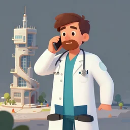 somebody call a doctor, matte painting, cartoon concept art, digital construction, trending on artstation, artstation HD, artstation HQ