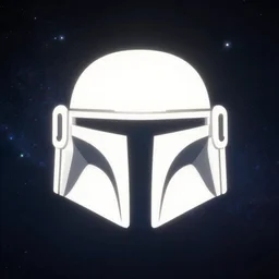 mandalorian, face icon, stylized, minimalist, portrait, by loftis cory, behance, hd, by jesper ejsing, by rhads, makoto shinkai and lois van baarle, by ilya kuvshinov, global illumination, rimlight, bokeh, octane render, dark sky in background, galaxy
