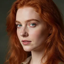 beautiful redhead woman, rococo, closeup